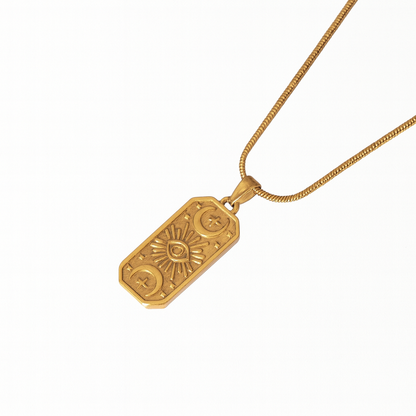 LUNAR GAZE Evil Eye Pendant Necklace Gold