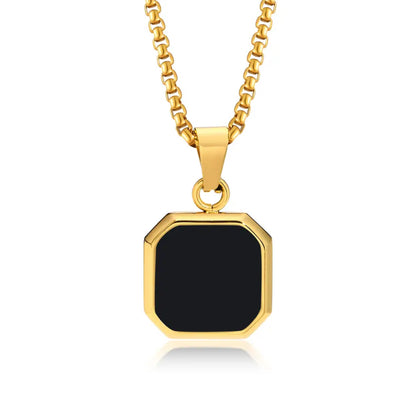 Enamel Pendant Chain Necklace - Gold