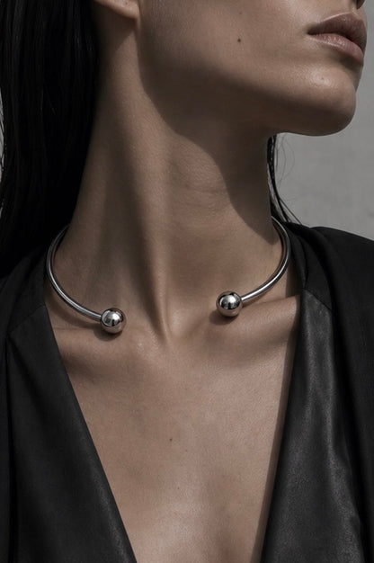 ORBITAL Duo Ball Reversible Necklace Silver