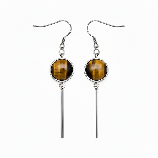 KALA Tiger’s Eye Earrings Silver
