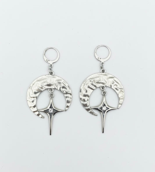 SELENIA Crescent Moon Earrings Silver