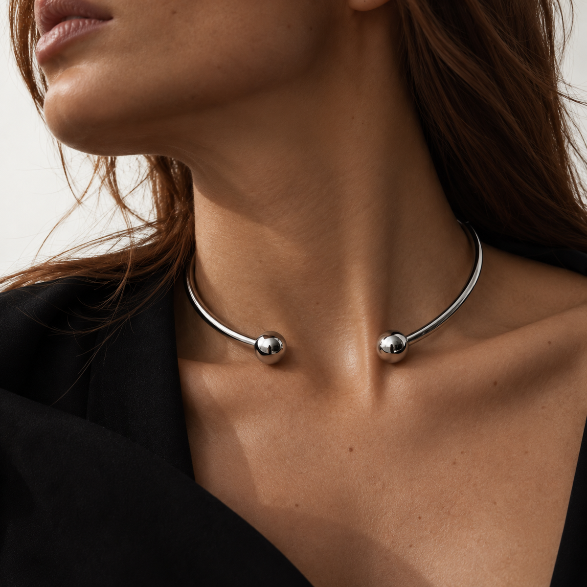 ORBITAL Duo Ball Reversible Necklace Silver