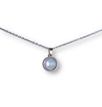 Load image into Gallery viewer, Rainbow Moonstone Minimalist Pendant Necklace - Silver/Gold
