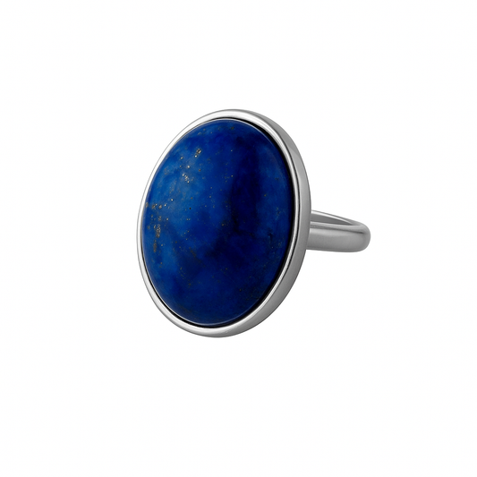 Bague tendance en lapis-lazuli - Argent