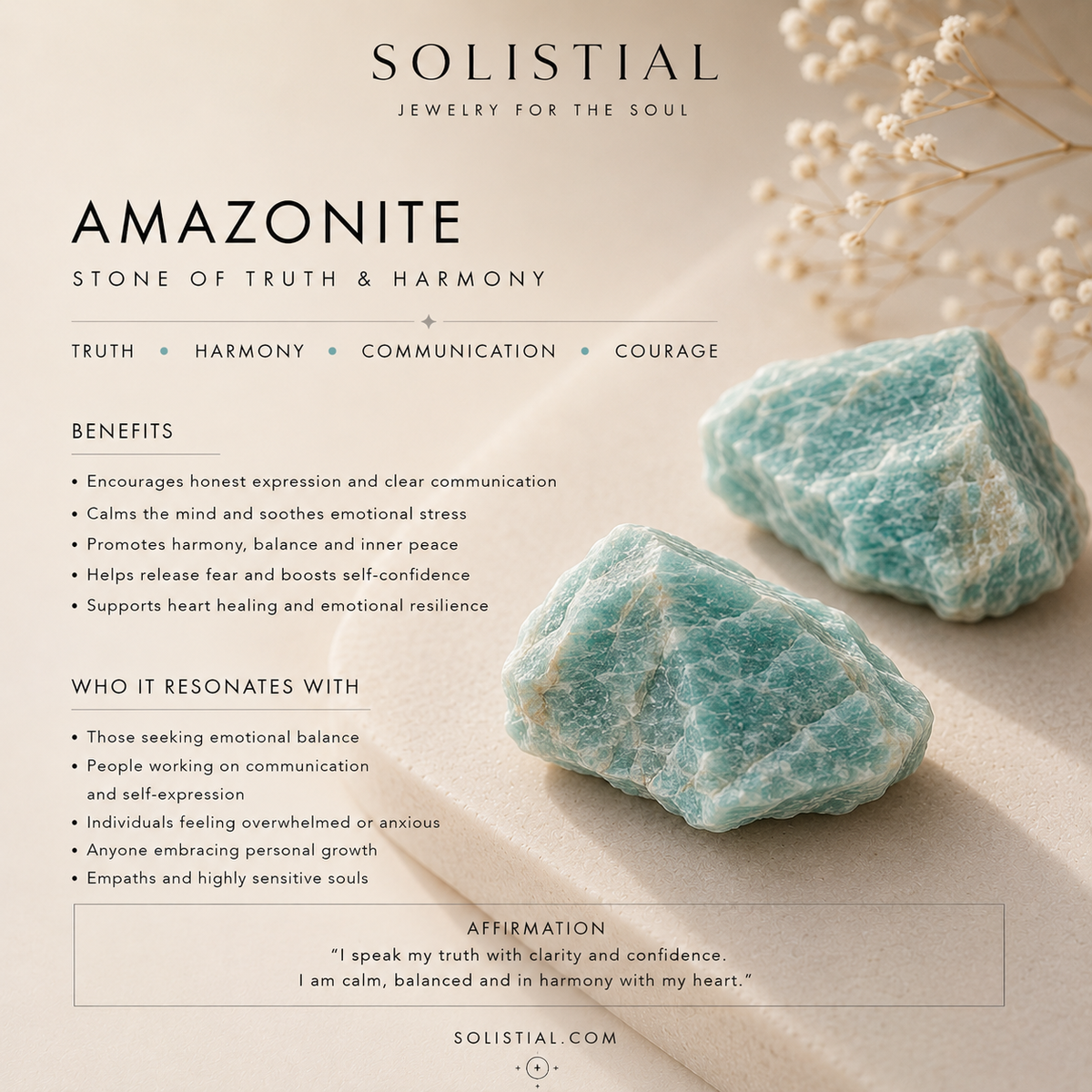 AQUARA Amazonite 3pc Gemstone Set
