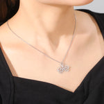 Load image into Gallery viewer, FLUTTER Moth Pendant Necklace Silver
