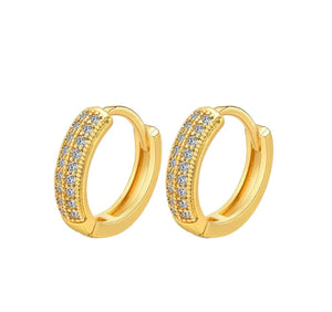 DARIA Zircon Hoop Earrings - Gold