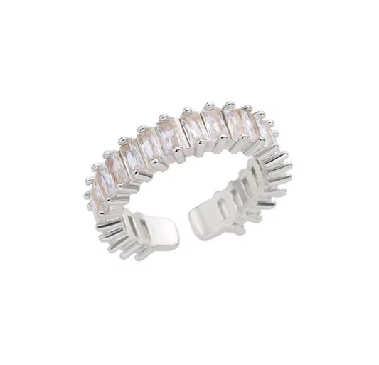 VERA Baguette Row Cubic Zirconia Ring Silver