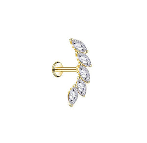 Leaf Push Pin Body Jewelry - Gold