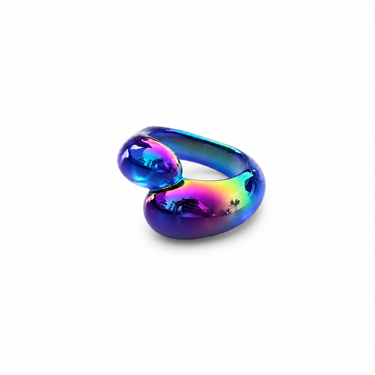 Multicolored ring on a white background