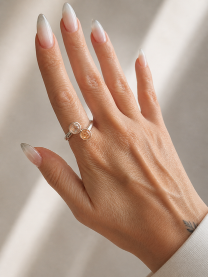 ELYSIA Double Sunstone Ring Silver