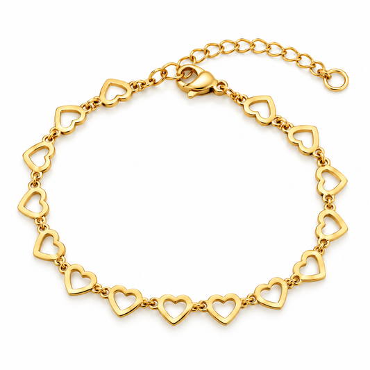 AMORAL Heart Charm Bracelet Gold