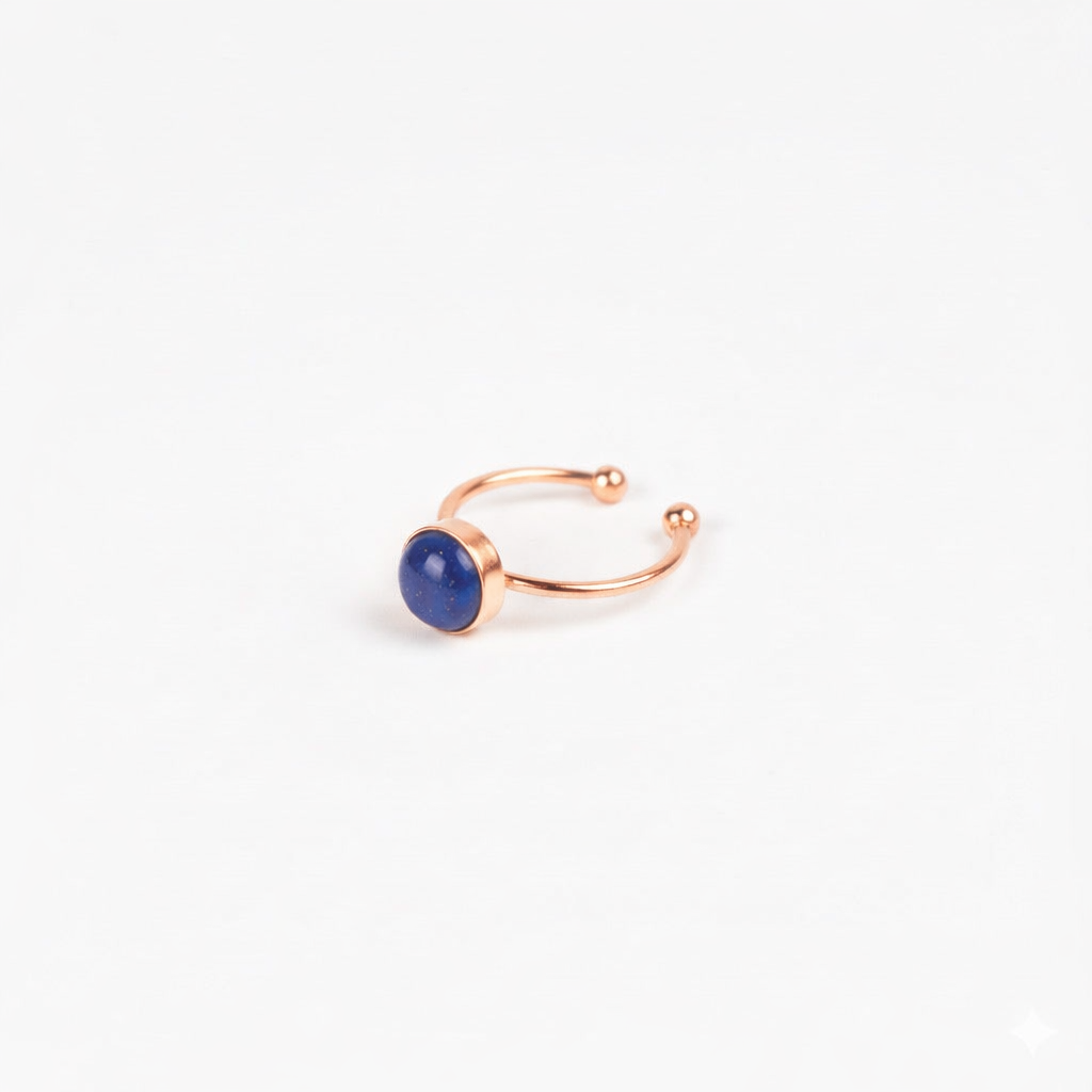 ODESSA Lapis Lazuli Minimalist Ring Rose Gold