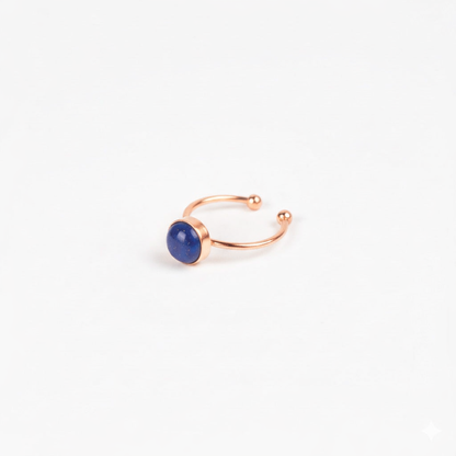 ODESSA Lapis Lazuli Minimalist Ring Rose Gold