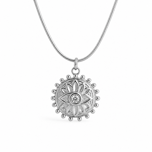 NAZAR Evil Eye Charm Halskette Silber