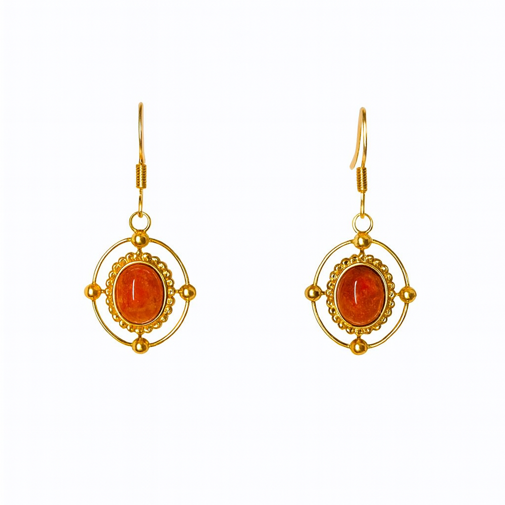 Boucles d'oreilles SUNGLOW en or et pierre de soleil