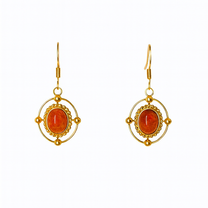 Boucles d'oreilles SUNGLOW en or et pierre de soleil