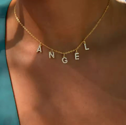 Personalized Letter Name Necklace Gold