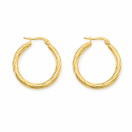 ALINA Twist Hoop Earrings Gold
