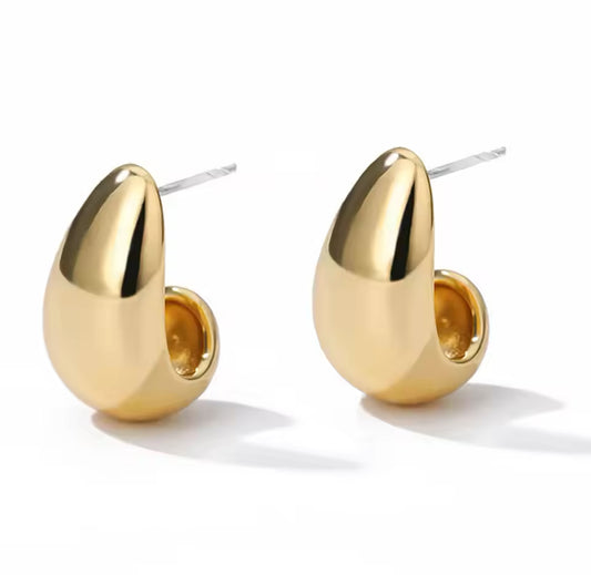 DROP Teardrop Stud Earrings Gold