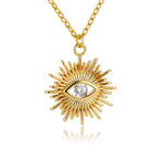 Load image into Gallery viewer, Evil Eye Zircon Pendant Necklace - Gold
