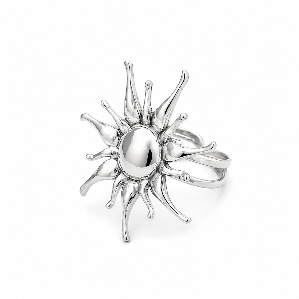 RAVI Sun Burst Ring Silver