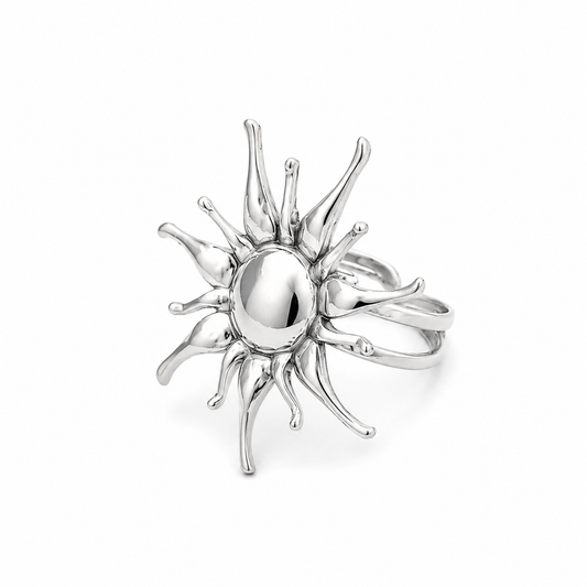 RAVI Sun Burst Ring Silver