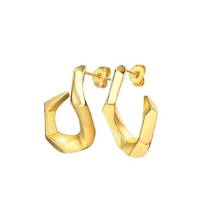 UNA Irregular Hoop Earrings - Gold