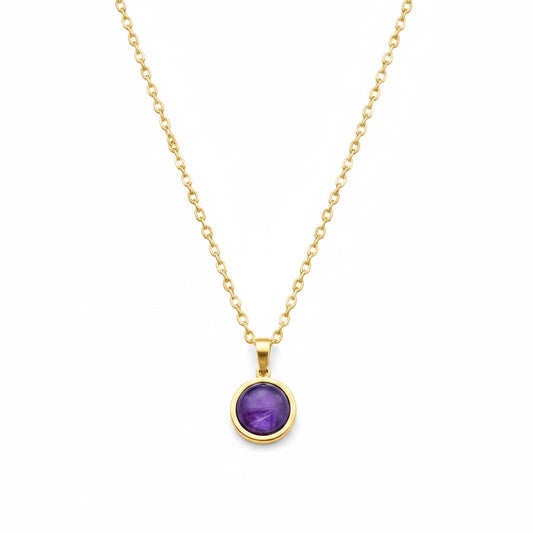 DAYA Purple Labradorite Necklace Gold