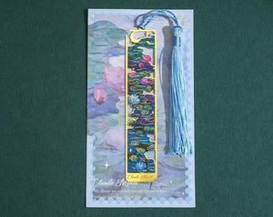 Vintage Floral Art Metal Bookmark CLAUDE MONET WATER LILIES