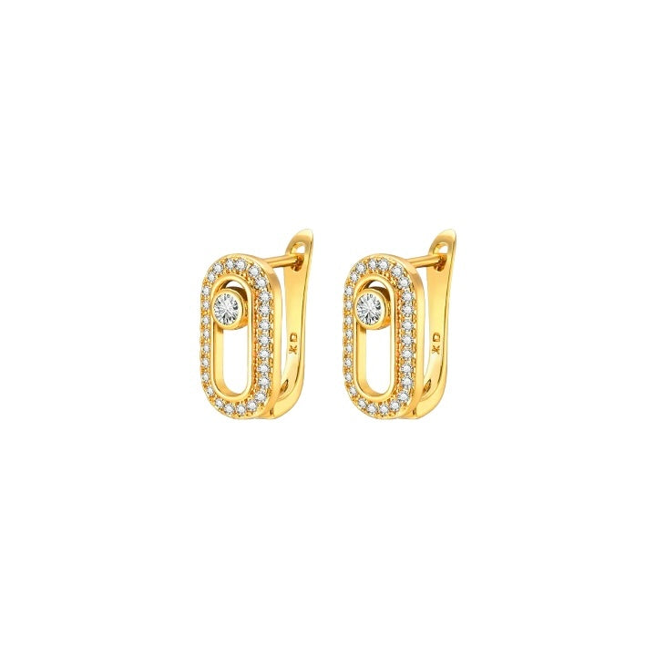 MEI Zircon Stud Earrings Gold