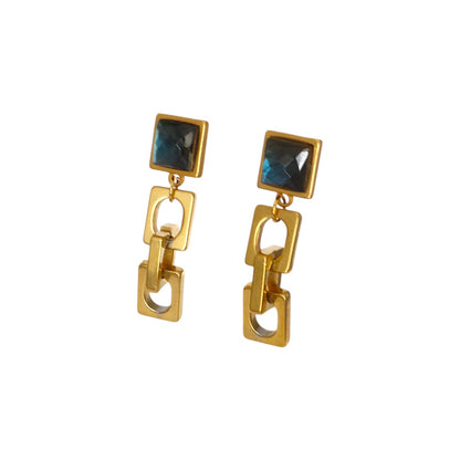 VARG Blue Labradorite Chain Earrings Gold
