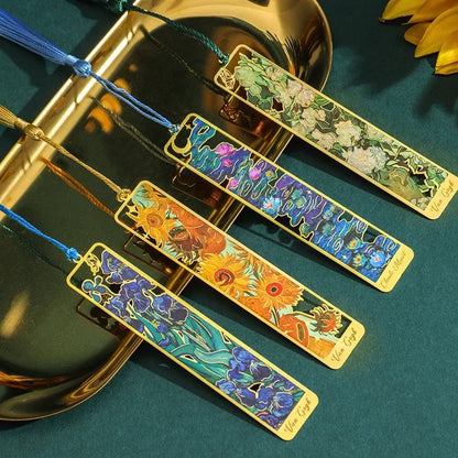 Vintage Floral Art Metal Bookmark Vincent Van Gogh Claude Monet