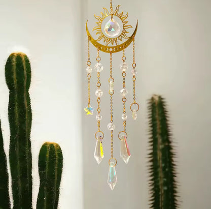 Sun and Moon Crystal Suncatcher