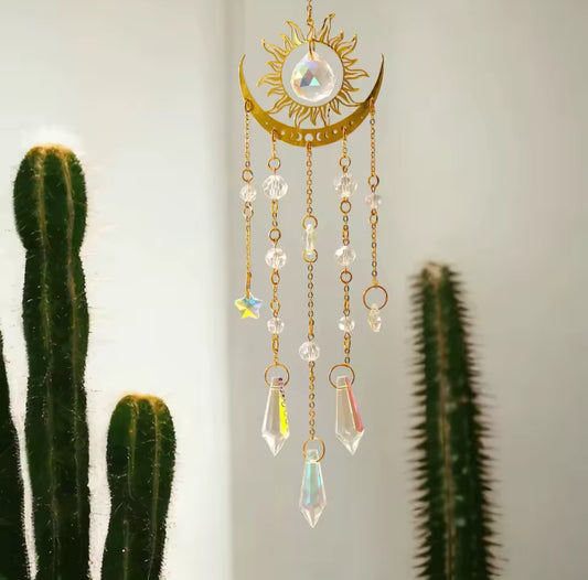 Sun and Moon Crystal Suncatcher