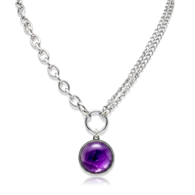 EQUINOX – Amethyst-Halskette mit O-Ring
