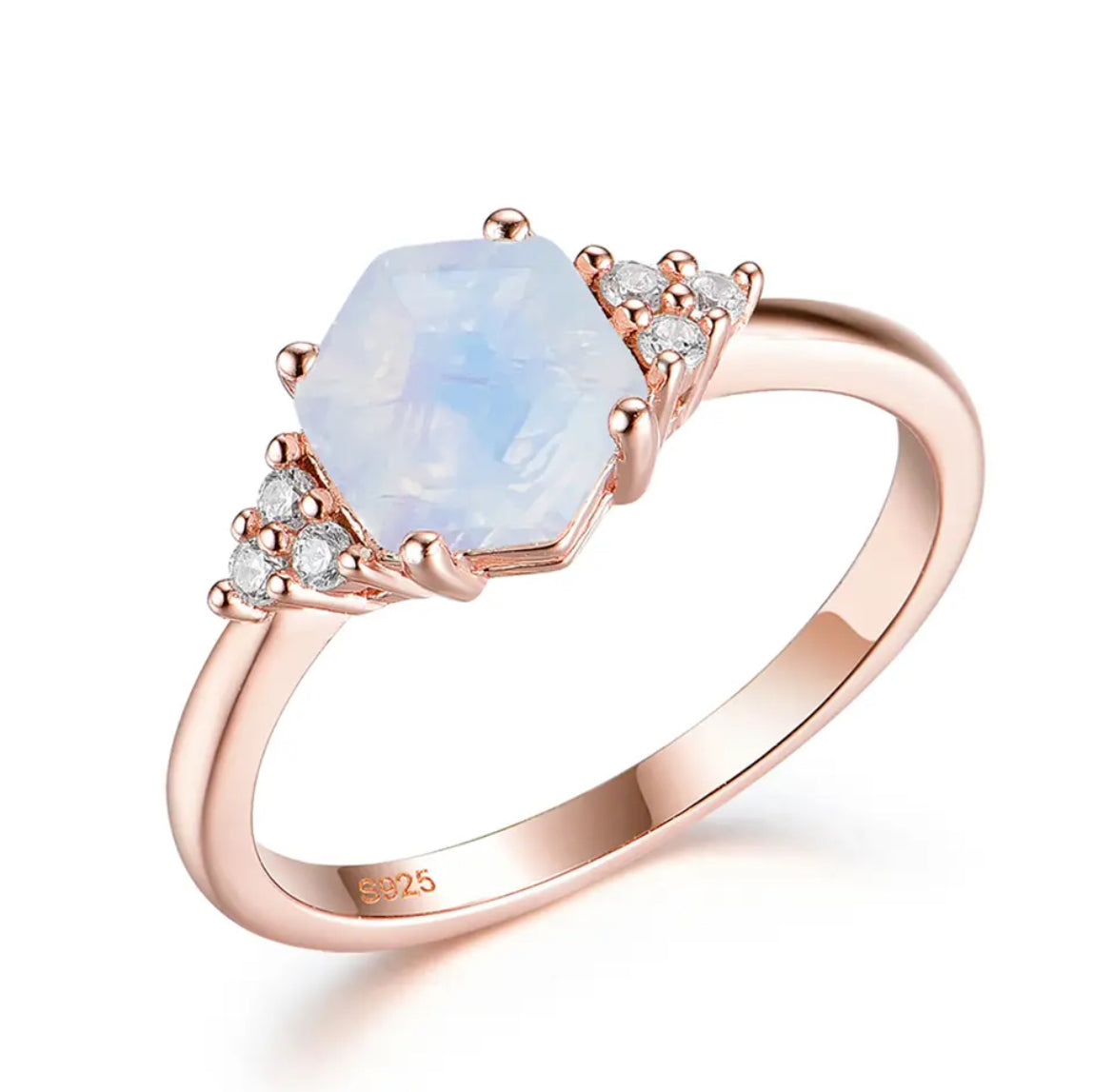 DIVYA Moonstone Ring - rose gold 925 silver