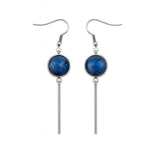 KALA Blue Labradorite Earrings Silver