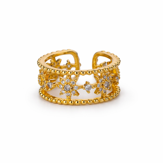ISOLDE Zirconia Star Band Ring Gold