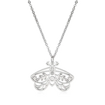 Load image into Gallery viewer, FLUTTER Moth Pendant Necklace Silver
