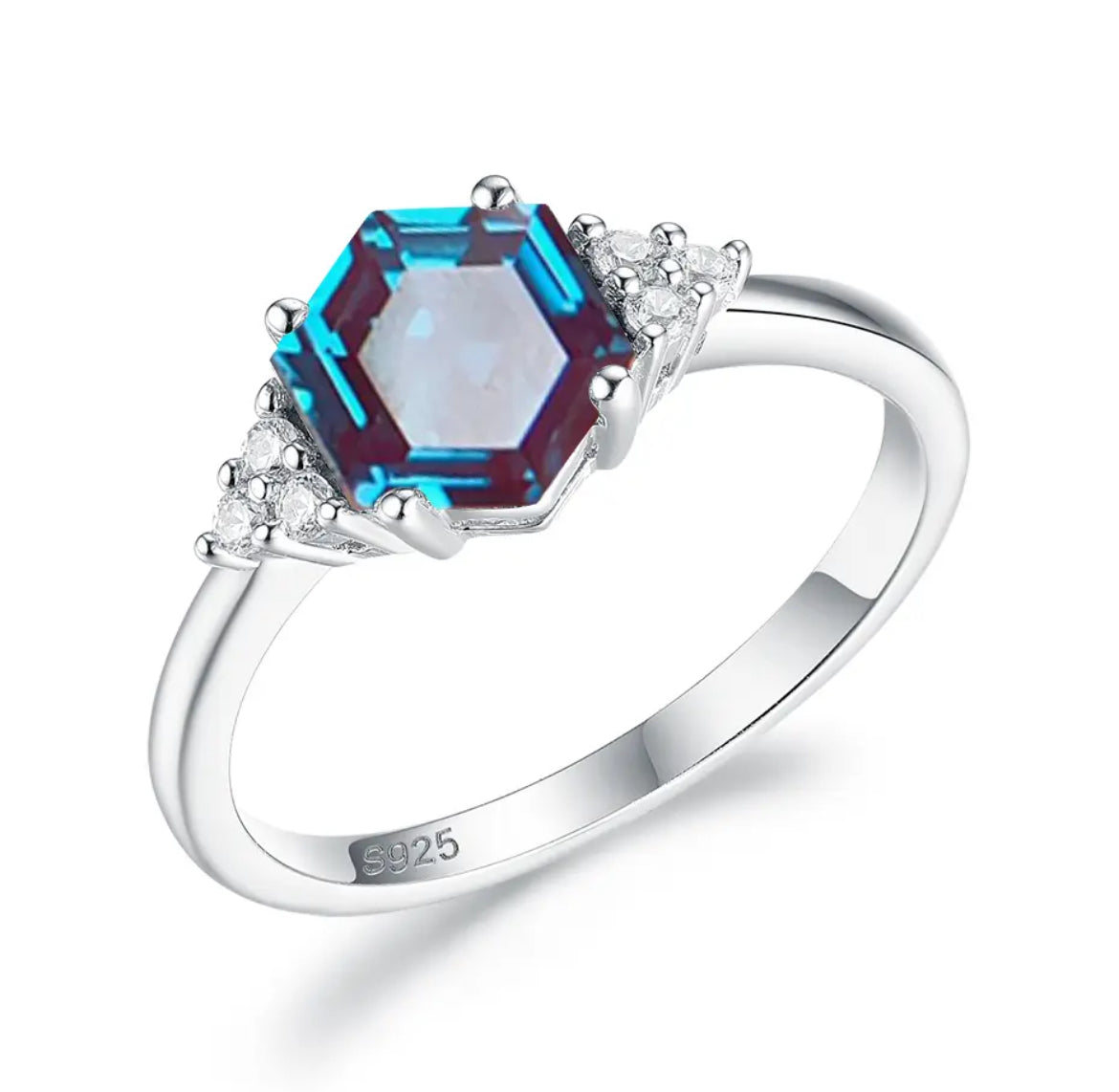 DIVYA Lab Grown Alexandrite Ring - 925 Silver