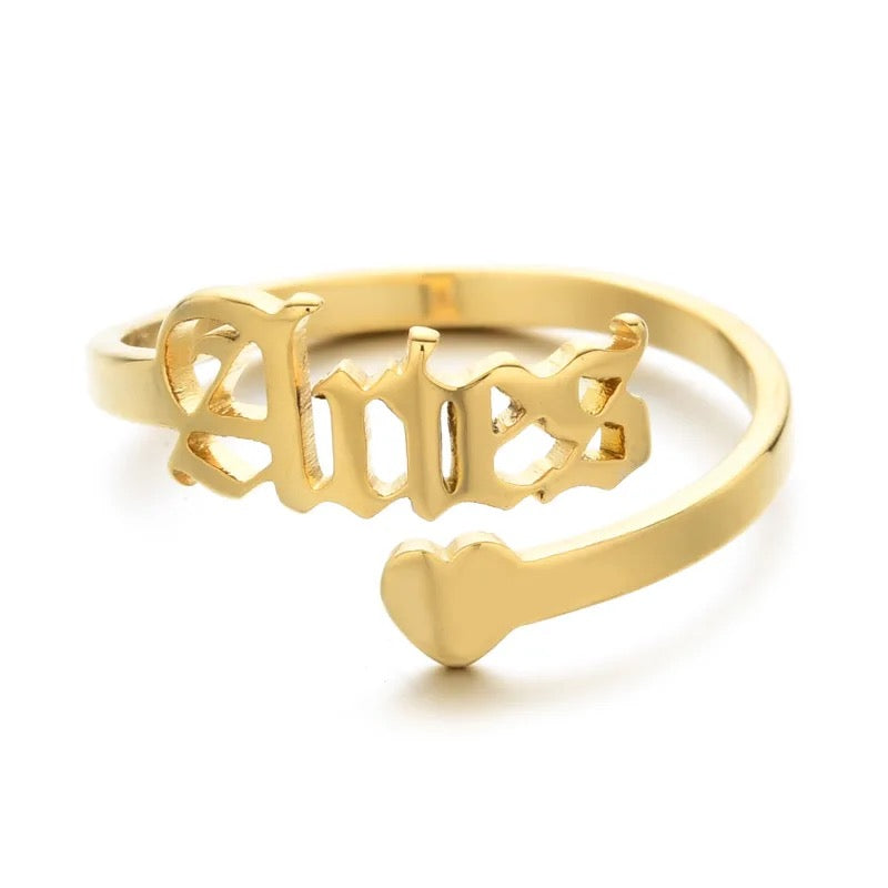 Personalised Zodiac Sign Ring - Gold / Silver