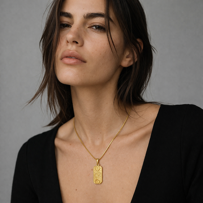 LUNAR GAZE Evil Eye Pendant Necklace Gold