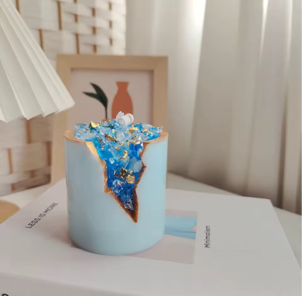 DRUZY Crystal Geode Candle Jelly Wax