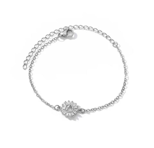 SUNFLOWER Dainty Chain Bracelet Silver