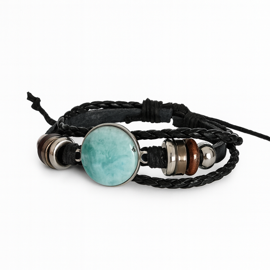 Blue Larimar Beaded Stack Bracelet