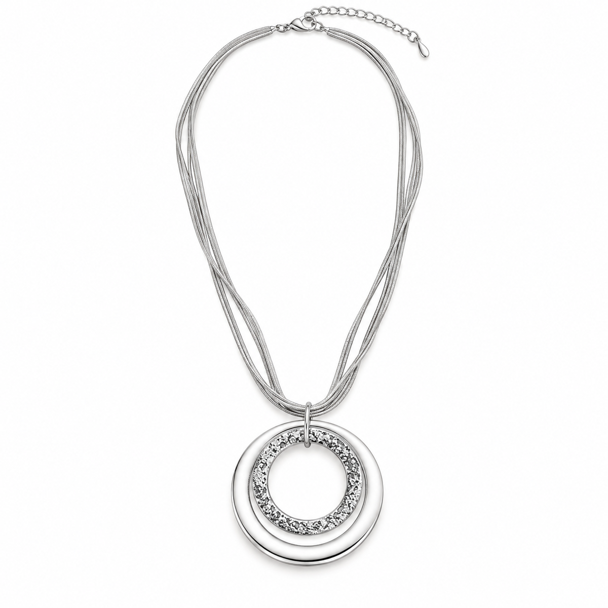 ORBIT Circle Pendant Necklace 925 Silver