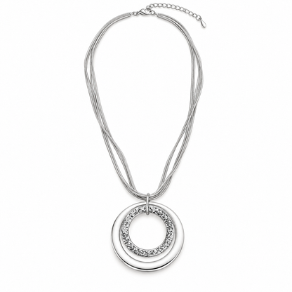 ORBIT Circle Pendant Necklace 925 Silver