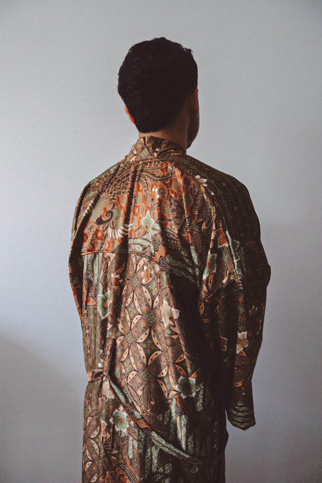 Brown and Gold Long Kimono Robe Mens - Earth Nomad