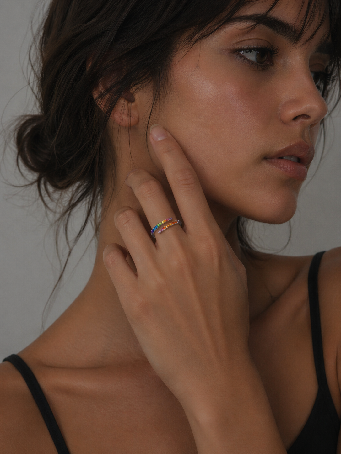 PRISMARA Rainbow Cubic Zirconia Ring 925 Silver